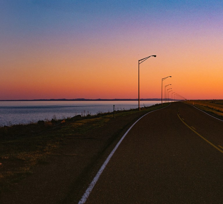 Fort Peck road lamps minolta ektar
